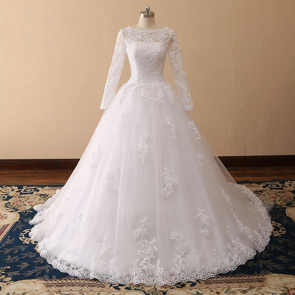 Vestido de Noiva Long Sleeves Wedding Dresses Lace A Line Wedding Gowns Sexy Sheer New Arrival Bride Dress Robe De Mariee - Image 4