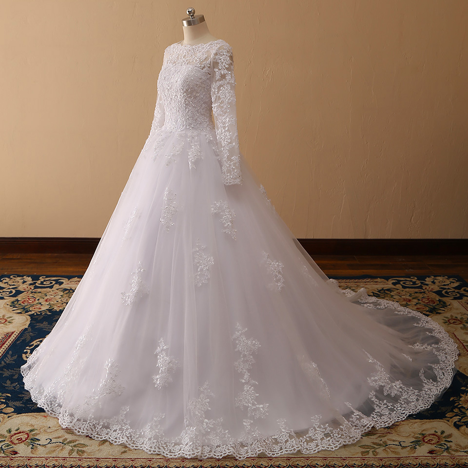 Vestido de Noiva Long Sleeves Wedding Dresses Lace A Line Wedding Gowns Sexy Sheer New Arrival Bride Dress Robe De Mariee - Image 5